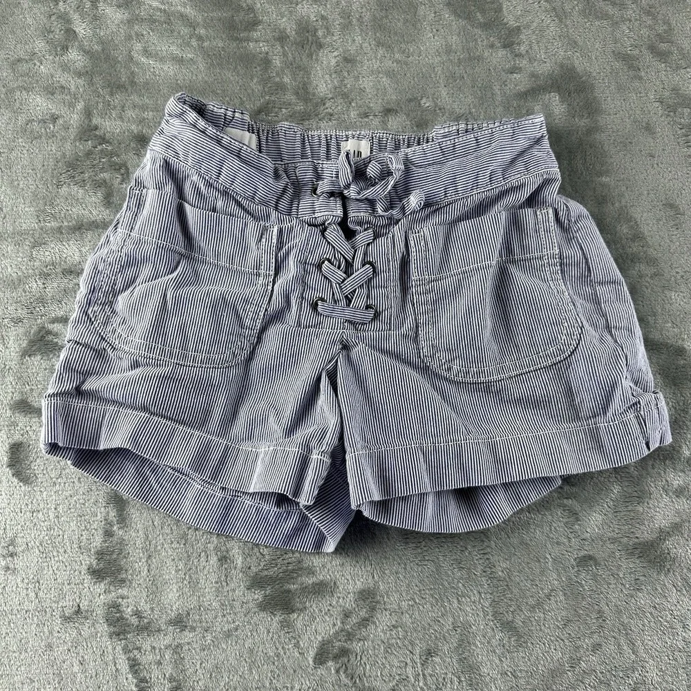 Gap Kids Shorts Girl's S Navy Blue & White Stripe